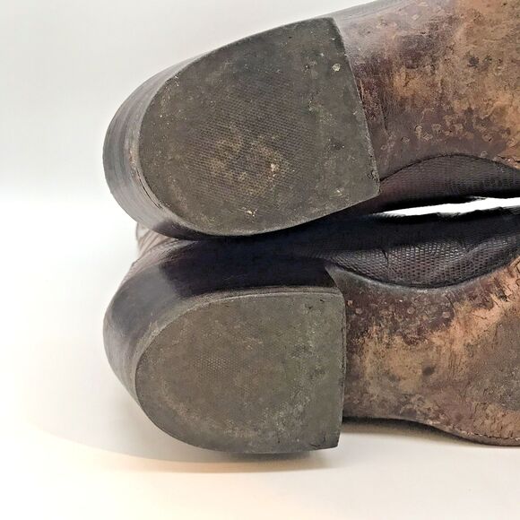 Lucchese Kip Lizard Skin Western Boots Men's 11.5D Brown R Toe Cowboy Footwear - Picture 11 of 13